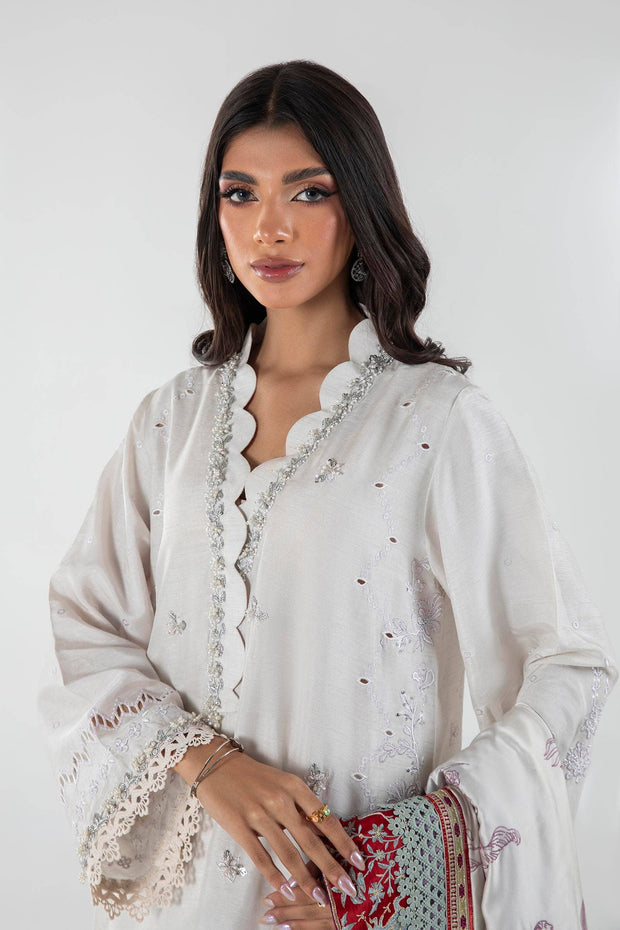 Try Ivory Shade Straight Shirt Style Luxury Pret Pakistani Salwar Suit