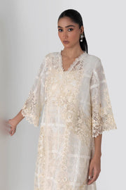 Try Luxury Cream Shade Woven Embroidery Fabric Pakistani Salwar Kameez