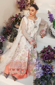 Try Off White Embroidered Long Pakistani Salwar Kameez with Dupatta