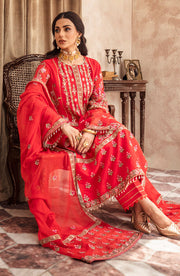 Try Stunning Red Embroidered Pakistani Salwar Kameez Wedding Dress