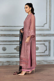 Try Tea Pink Embroidered Pakistani Long Frock with Dupatta Party Wear