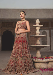 Pakistani Bridal Dress with Embellished Raw Silk Lehnga