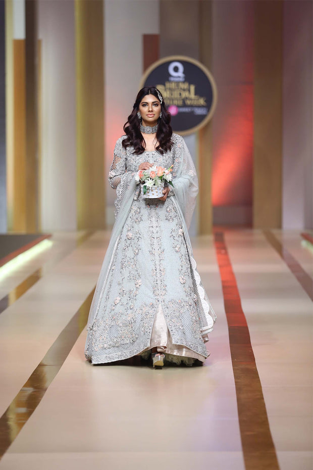 Elegant Pakistani Bridal Dress in Exquisite Red Satin