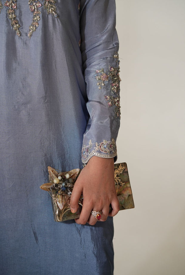 Elegant Pakistani Party Dress with Embroidered Details