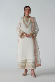 Ethereal Off-White Pakistani Party Dress for Elegance