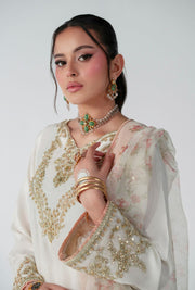 Ethereal Off-White Pakistani Party Dress for Elegance