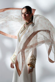 Ethereal Off-White Pakistani Party Dress for Elegance