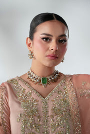 Peach Embellished Pakistani Party Dress for Elegance