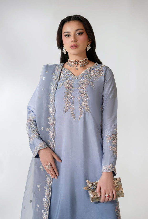 Elegant Pakistani Party Dress with Embroidered Details