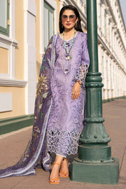 Violet Embroidered Pakistani Salwar Kameez with Dupatta