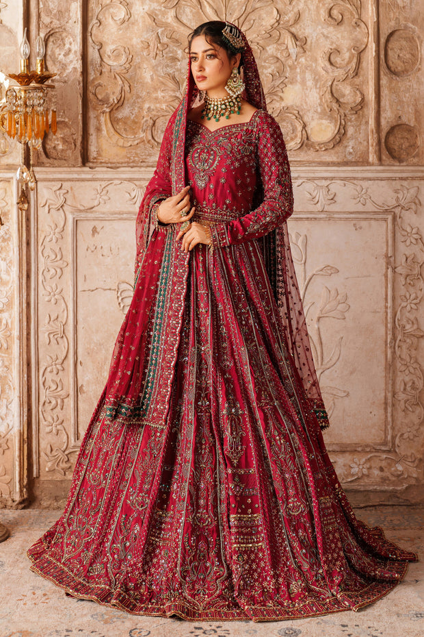 Elegant Red Pakistani Bridal Dress for Grand Occasions