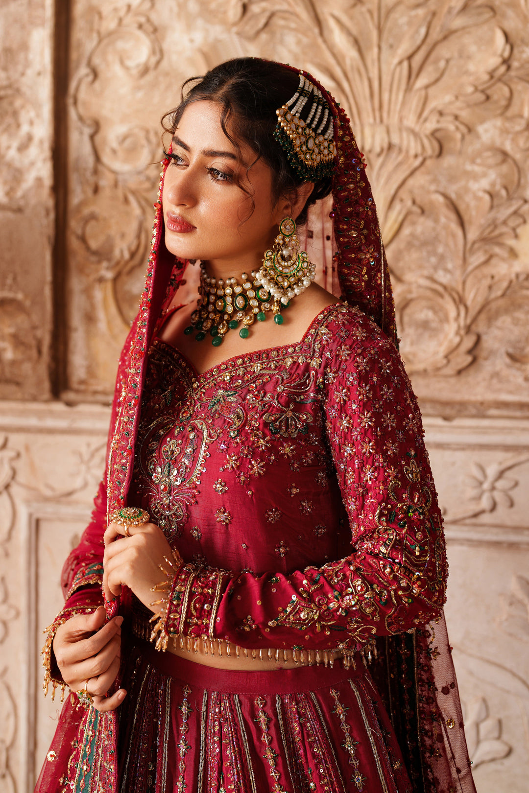 Elegant Red Pakistani Bridal Dress for Grand Occasions