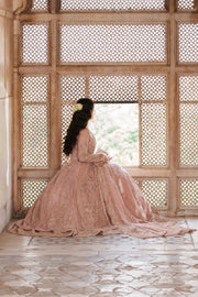 Elegant Peach Pink Pakistani Bridal Dress for Weddings