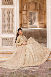 Exquisite Golden Pakistani Bridal Dress for Elegant Brides