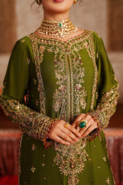 Elegant Olive Green Pakistani Bridal Suit for Festive Occasions