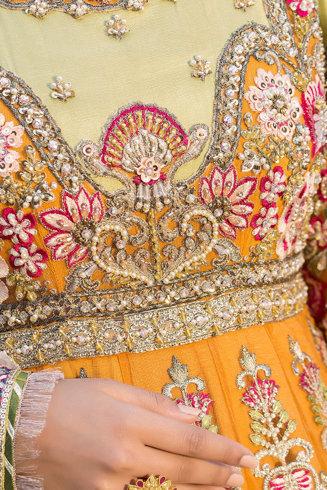 Wedding Dress in Pishwas Frock Lehenga Style