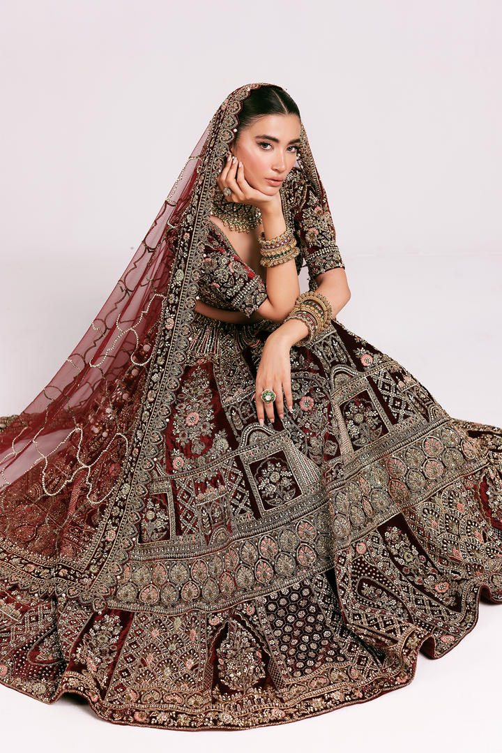 Wedding Lehenga Choli and Dupatta Pakistani Bridal Dress