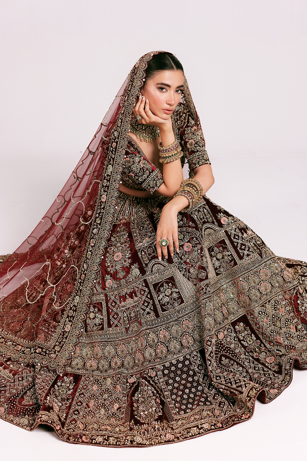 Wedding Lehenga Choli and Dupatta Pakistani Bridal Dress
