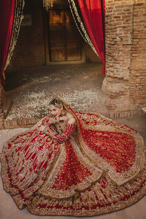 Wedding Red Lehenga and Choli Pakistani Bridal Dress Online