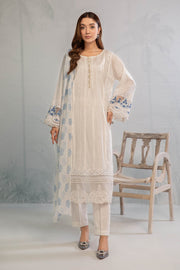 White Embroidered Pakistani Salwar Kameez with Dupatta Salwar Suit