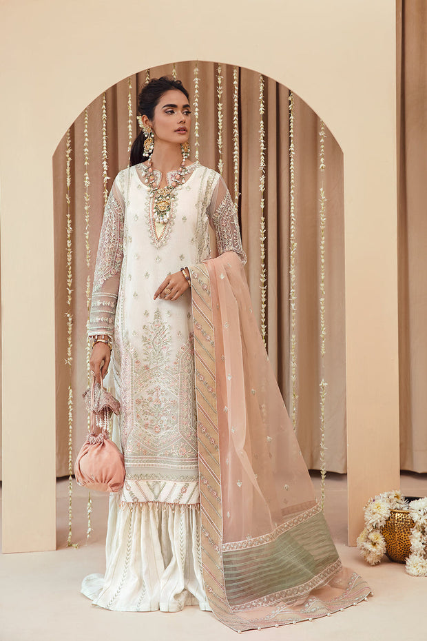 White Heavily Embellished Pakistani Kameez Sharara Wedding Dress