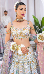 White Lehenga Choli and Dupatta Indian Bridal Dress Online