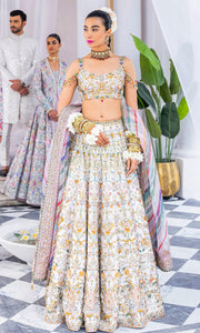 White Lehenga Choli and Dupatta Indian Bridal Dress