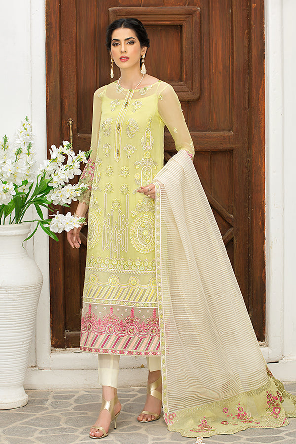 Yellow Embroidered Pakistani Salwar Kameez Dupatta