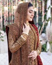 Zinc Red Kameez Lehenga for Pakistani Bridal Dresses 2023