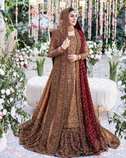 Zinc Red Kameez Lehenga for Pakistani Bridal Dresses