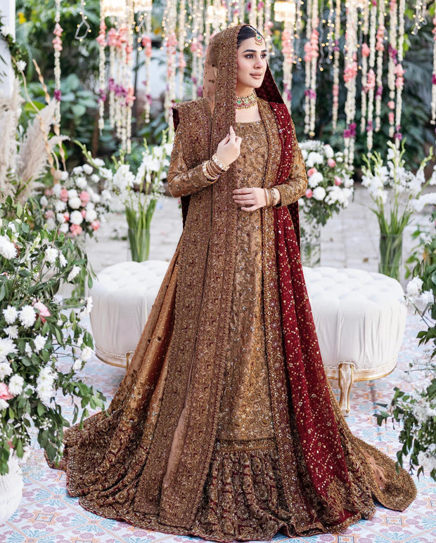 Zinc Red Kameez Lehenga for Pakistani Bridal Dresses – Nameera by