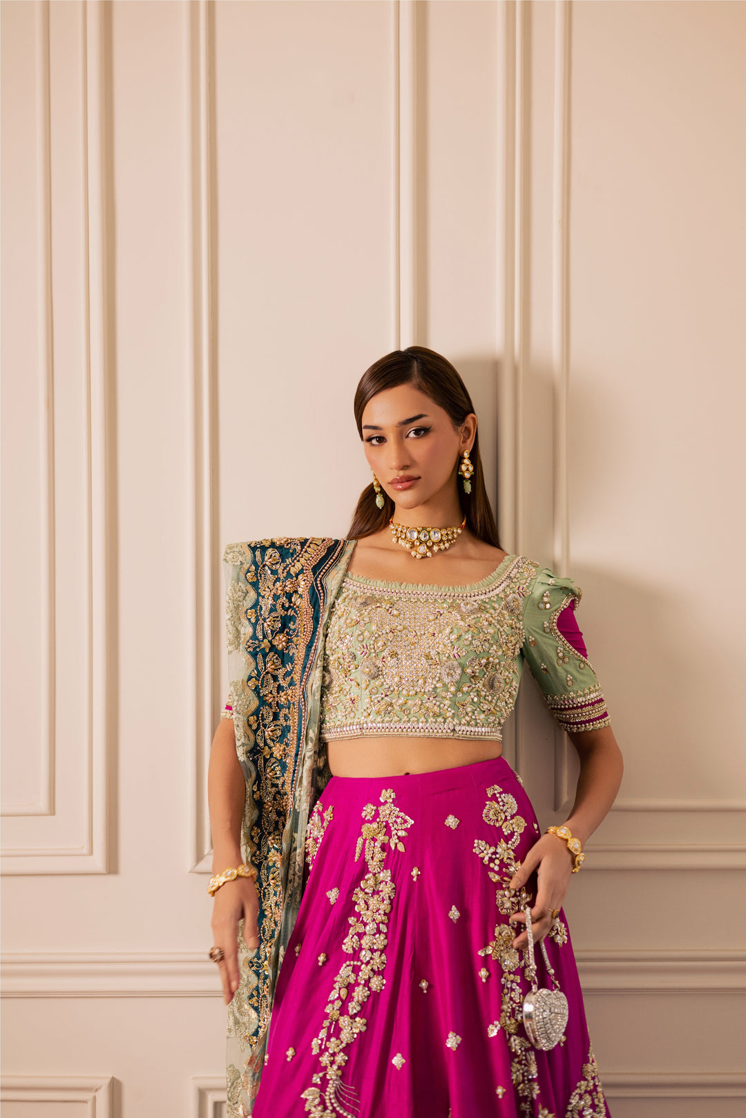Elegant Mint Green Pakistani Bridal Dress for Weddings