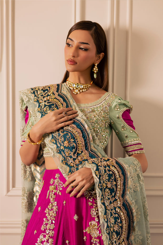 Elegant Mint Green Pakistani Bridal Dress for Weddings