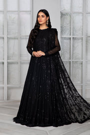 Elegant Sequins Embroidered Chiffon Dress in Classic Shade