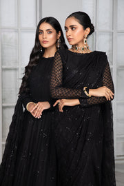 Elegant Sequins Embroidered Chiffon Dress in Classic Shade