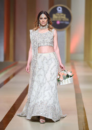 Elegant Pakistani Bridal Dress with Meshwork Embroidery