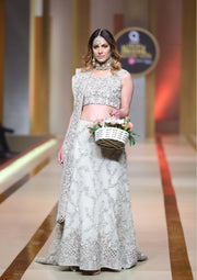 Elegant Pakistani Bridal Dress with Meshwork Embroidery