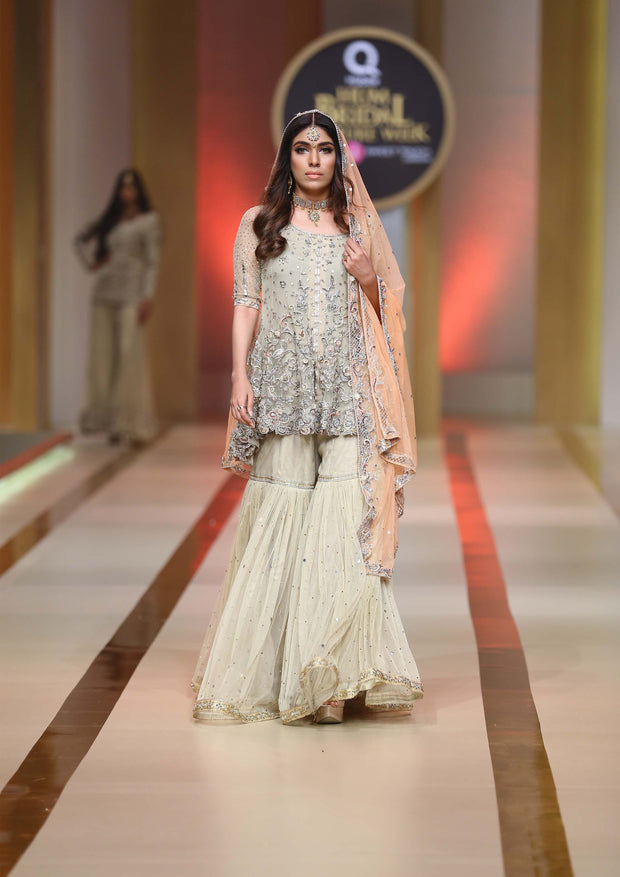 Pakistani Bridal Dress with Signature Meshwork Embroidery