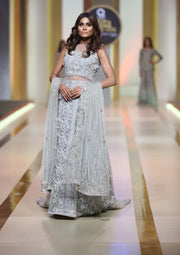 Pakistani Designer Bridal Dress with Meshwork Embroidery