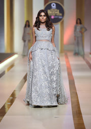 Pakistani Designer Bridal Dress with Meshwork Embroidery