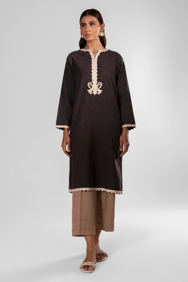 Sana Safinaz Premium Charcoal Yarn Dyed Party Dress