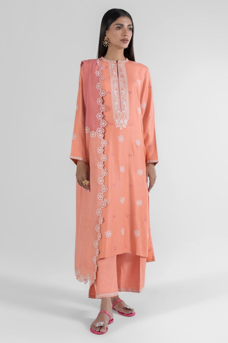 Sana Safinaz Elegant Orange Peach Party Dress