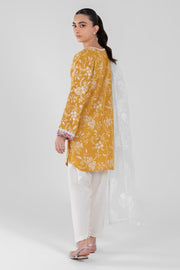 Sana Safinaz Elegant Mustard Slub Party Dress