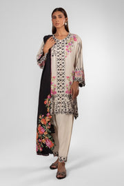 Sana Safinaz Latest Cream Raw Silk Party Dress