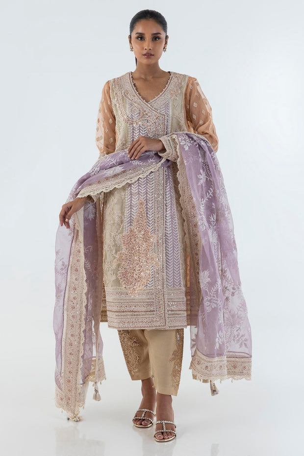 Sana Safinaz Stitched Angrakha Embroidered Shirt + Shalwar +