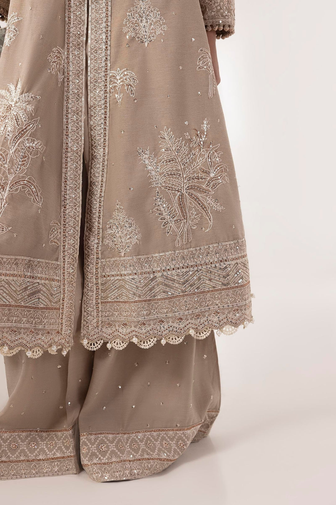 Sana Safinaz Stitched Embroidered Shirt + Culotte + Dupatta