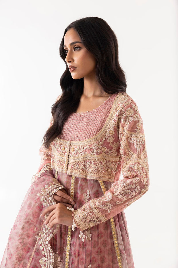Sana Safinaz Stitched Pink Embroidered Shirt + Dupatta Sana