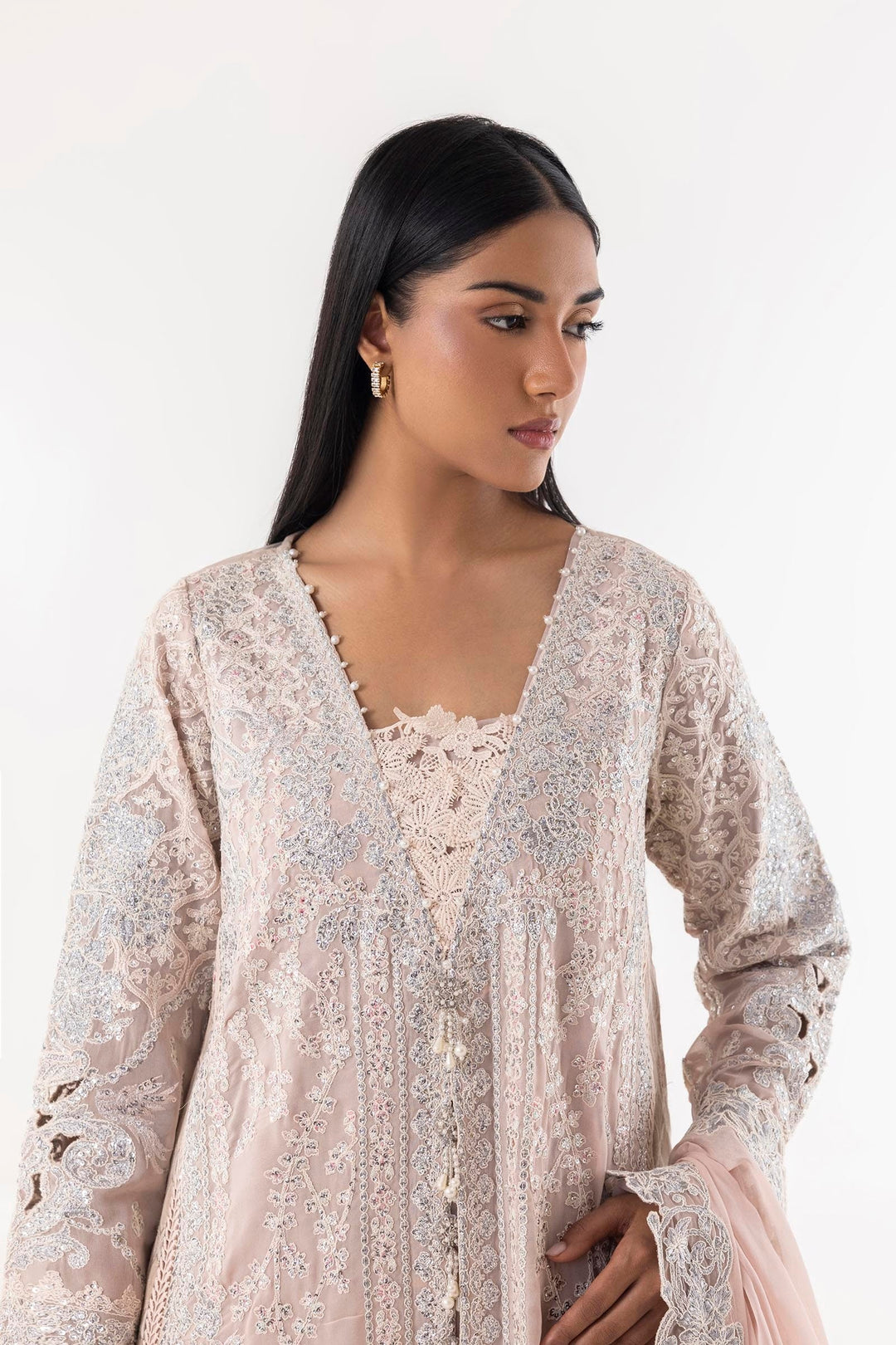 Sana Safinaz Elegant Pink Georgette Pakistani Dresses