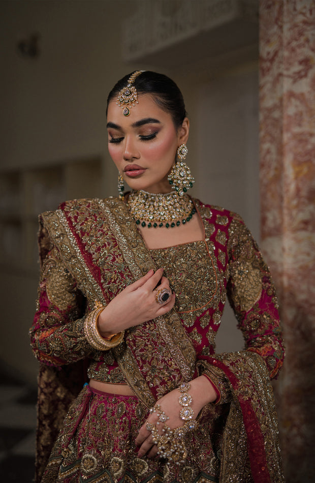 Stunning Hot Pink Pakistani Bridal Lehenga for Elegance