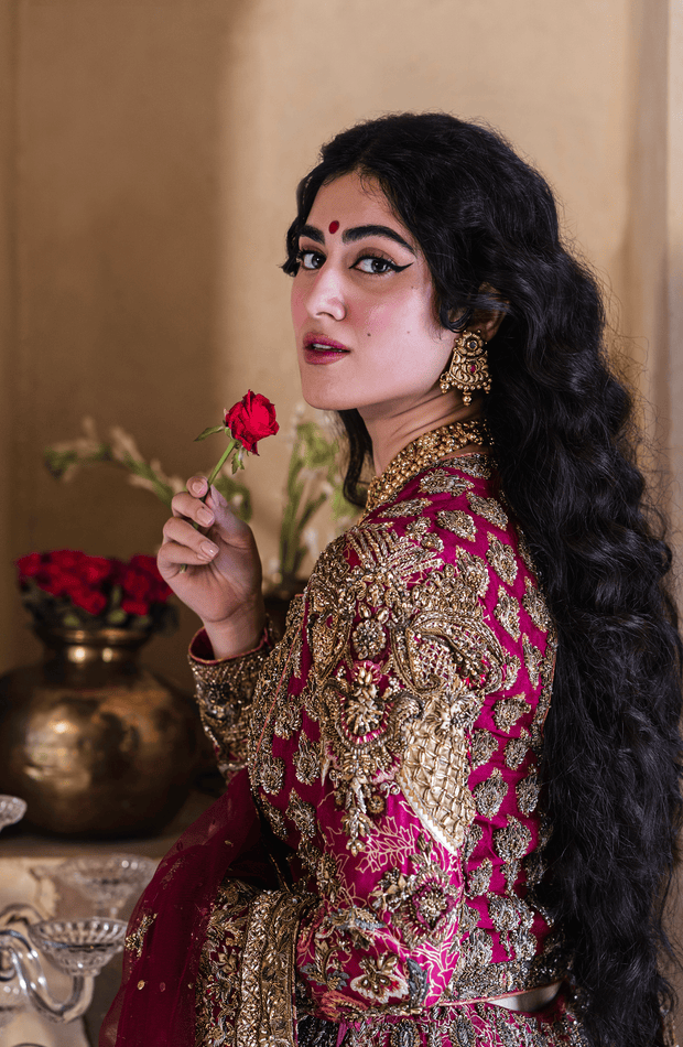 Stunning Hot Pink Pakistani Bridal Lehenga for Elegance